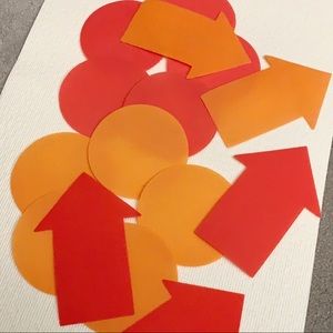 🧡 3 for $16 Sale • Red / Orange Velcro Dot Arrow Set for Carpet School / Home